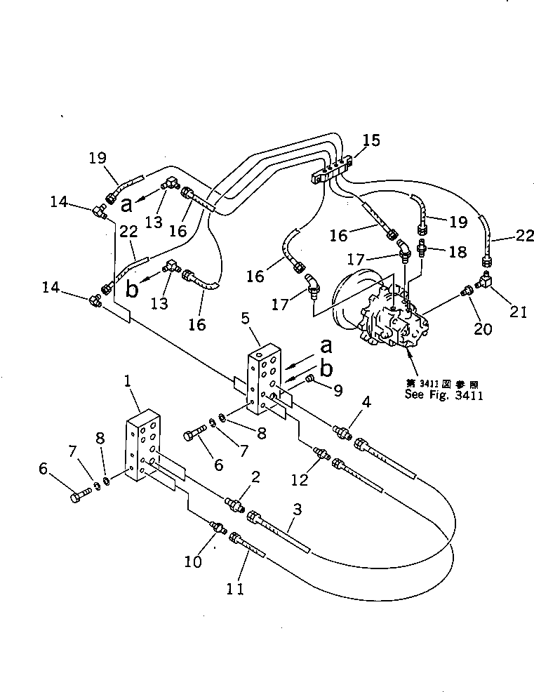 Rollers Komatsu / JV25DW-1 S/N 1001-UP(jv25dw-c) / HST PIPING (REAR DRIVE)(150120 : 6621)