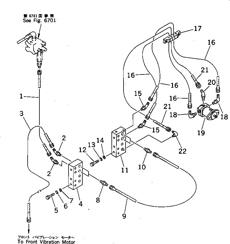 Rollers Komatsu / JV25DW-1 S/N 1001-UP(jv25dw-c) / VIBRATION PIPING (REAR)(150160 : 6711)