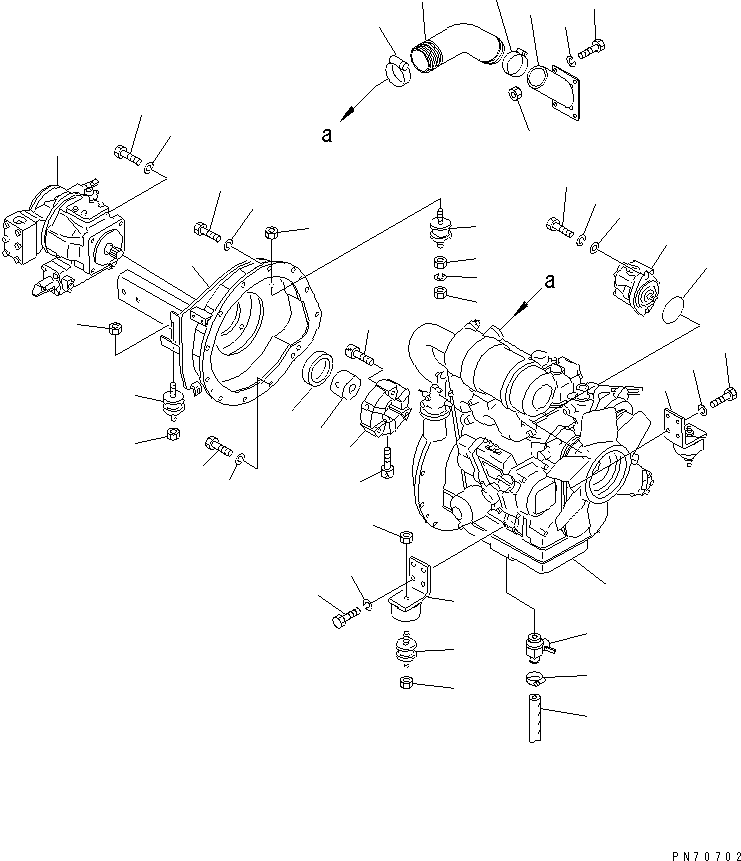 Rollers Komatsu / JV25DW-2 S/N 1201-UP(jv25dw0r) / ENGINE AND PUMP MOUNTING PARTS(#1232-)(030020 : 1002A)