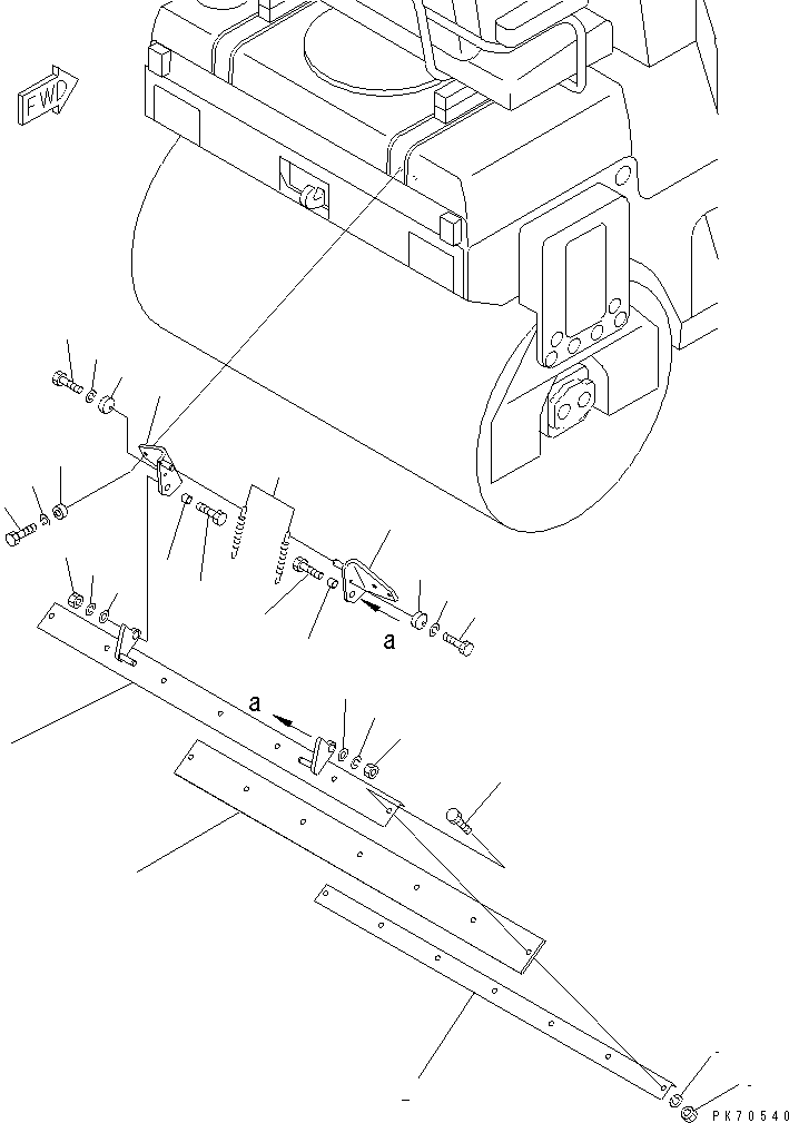 Rollers Komatsu / JV25DW-2 S/N 1201-UP(jv25dw0r) / REAR SCRAPER (1/2) (FRONT)(060050 : 3471)