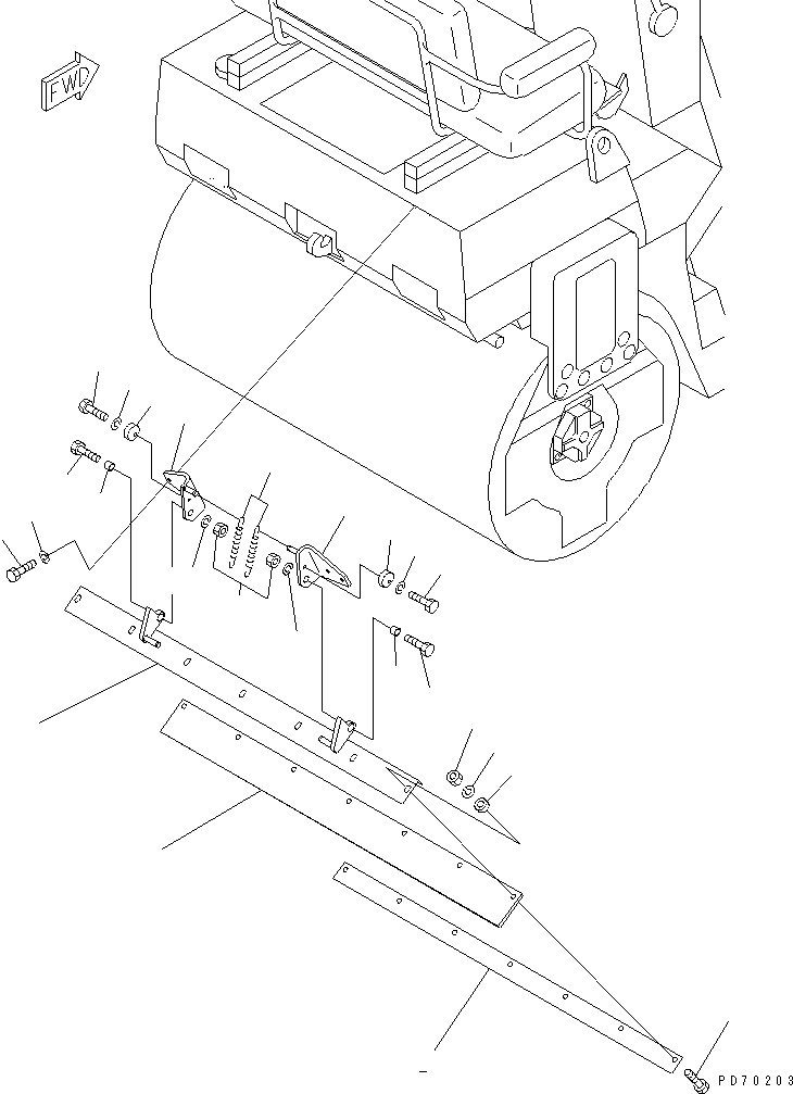 Rollers Komatsu / JV25W-1 S/N 5001-UP(jv25w-1r) / REAR SCRAPER (1/2)(060060 : 3431)