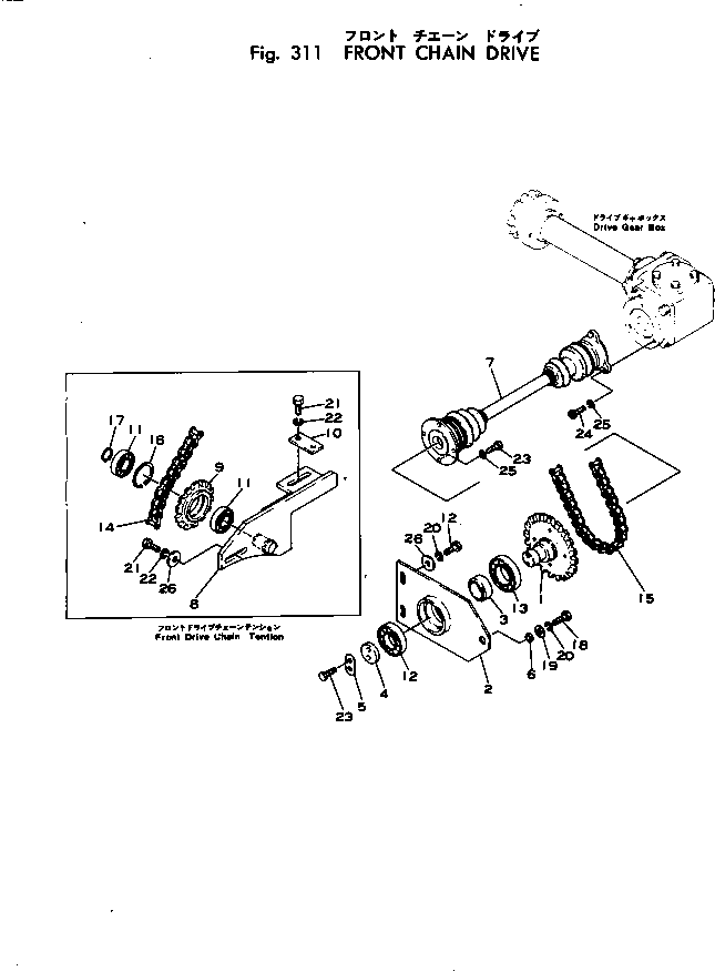 Rollers Komatsu / JV32W-1 S/N 1001-UP(jv32w-1r) / FRONT CHAIN DRIVE(090030 : 311)