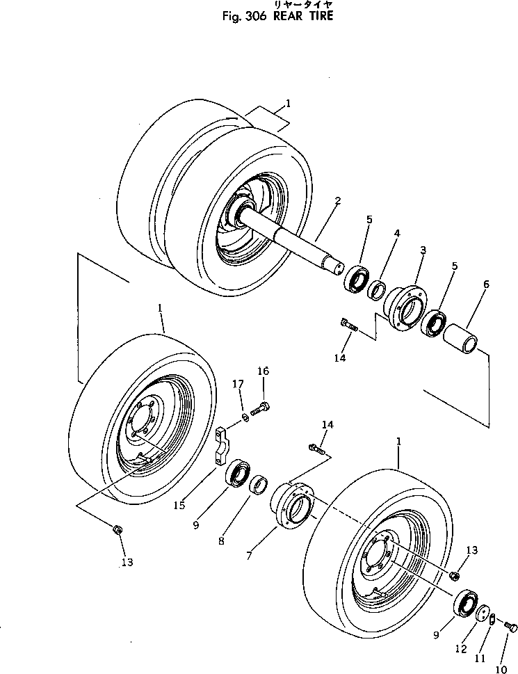 Rollers Komatsu / JV40C-1 S/N 1001-UP(jv40c-1c) / REAR TIRE(090060 : 306)