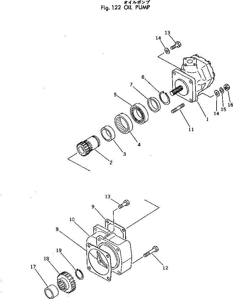 Rollers Komatsu / JV40C-1 S/N 1001-UP(jv40c-1r) / OIL PUMP(030200 : 122)