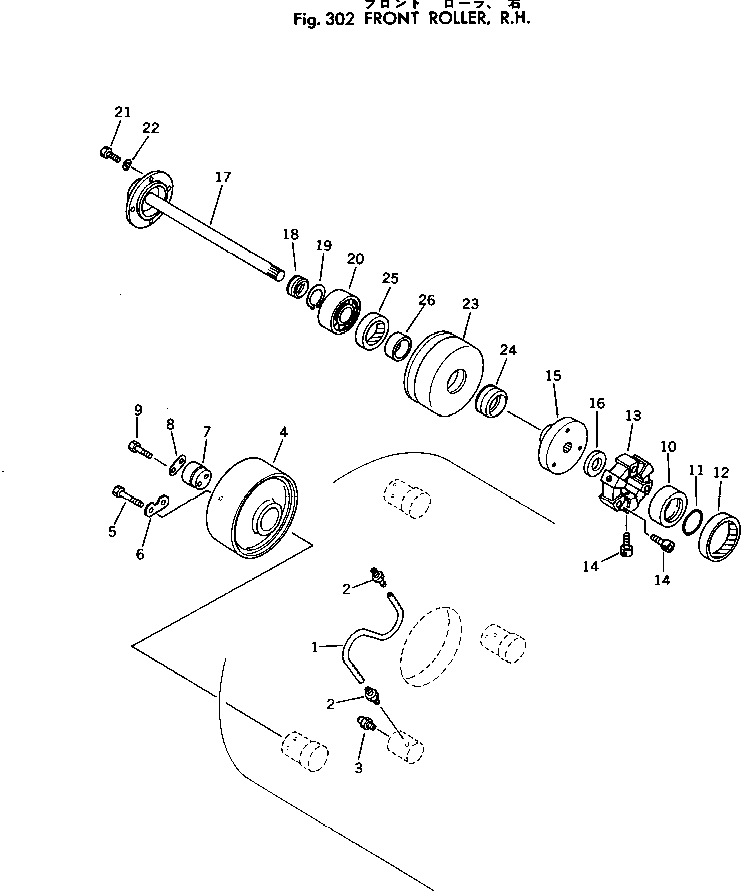 Rollers Komatsu / JV40CW-1 S/N 1001-UP(jv40cw-r) / FRONT ROLLER ? R.H.(090020 : 302)