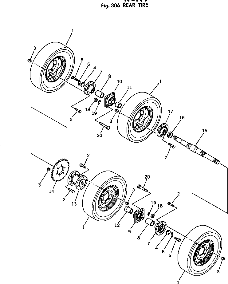 Rollers Komatsu / JV40CW-1 S/N 1001-UP(jv40cw-r) / REAR TIRE(090060 : 306)