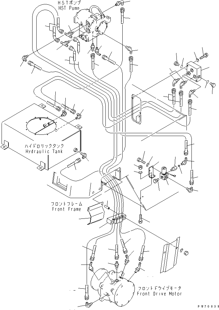 Rollers Komatsu / JV40CW-5 S/N 6001-UP(jv40cw2r) / HST PIPING (FRONT DRIVE MOTOR LINE)(150180 : 6601)