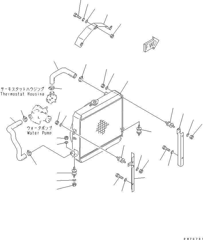 Rollers Komatsu / JV40DW-5 S/N 6001-UP(jv40dw0r) / RADIATOR AND MOUNTING PARTS(030030 : 1201)