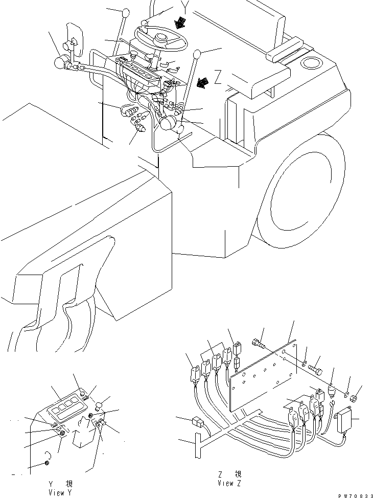 Rollers Komatsu / JV40DW-5 S/N 6001-UP(jv40dw0r) / ELECTRICAL SYSTEM (3/3) (DASHBOARD LINE)(030070 : 1405)