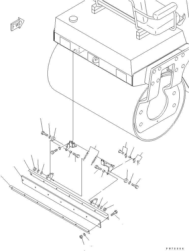 Rollers Komatsu / JV40DW-5 S/N 6001-UP(jv40dw0r) / REAR SCRAPER (2/2) (REAR)(060060 : 3437)