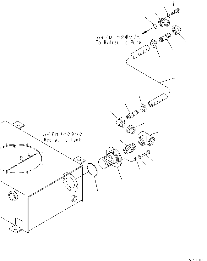 Rollers Komatsu / JV40DW-5 S/N 6001-UP(jv40dw0r) / STEERING PIPING (1/3) (TANK TO PUMP)(090070 : 4511)