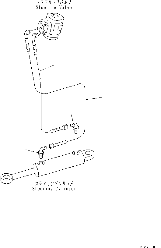 Rollers Komatsu / JV40DW-5 S/N 6001-UP(jv40dw0r) / STEERING PIPING (3/3) (STEERING VALVE TO STEERING CYLINDER)(090090 : 4515)