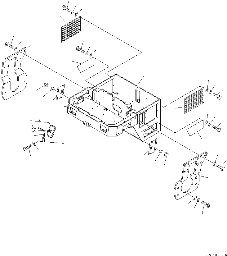Rollers Komatsu / JV40DW-5 S/N 6001-UP(jv40dw0r) / FRONT FRAME AND COVER (1/2) (ROLLER AND ENGINE SIDE COVER)(120010 : 5001)