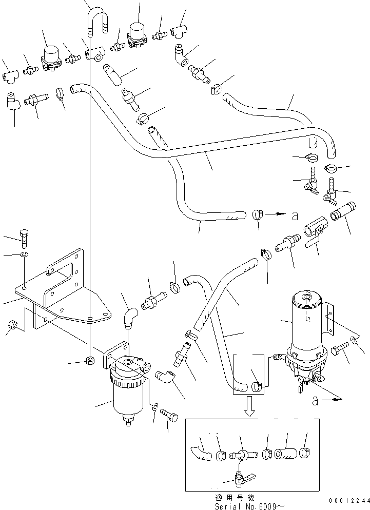 Rollers Komatsu / JV40DW-5 S/N 6001-UP(jv40dw0r) / WATER SPRAY PIPING (1/3) (WATER TANK TO WATER STRAINER TO WATER  PUMP)(150060 : 6501)