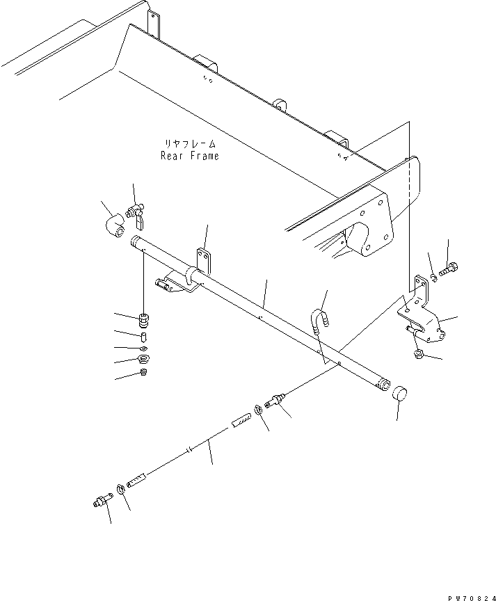 Rollers Komatsu / JV40DW-5 S/N 6001-UP(jv40dw0r) / WATER SPRAY PIPING (3/3) (WATER PUMP TO REAR NOZZLE)(150080 : 6505)