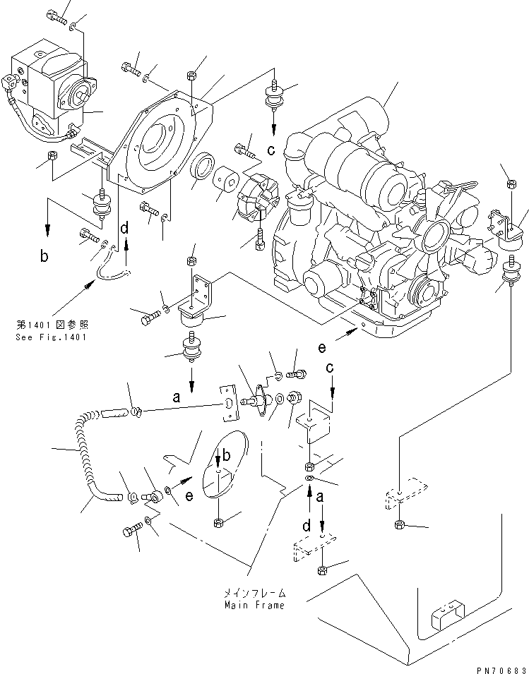 Rollers Komatsu / JW30-2 S/N 2001-UP(jw30-2r) / ENGINE MOUNTING PARTS AND HST PUMP(#2001-2200)(030010 : 1001)