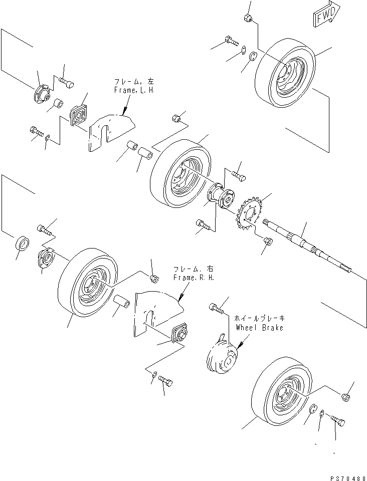 Rollers Komatsu / JW30-2 S/N 2001-UP(jw30-2r) / FRONT WHEEL(060010 : 3401)