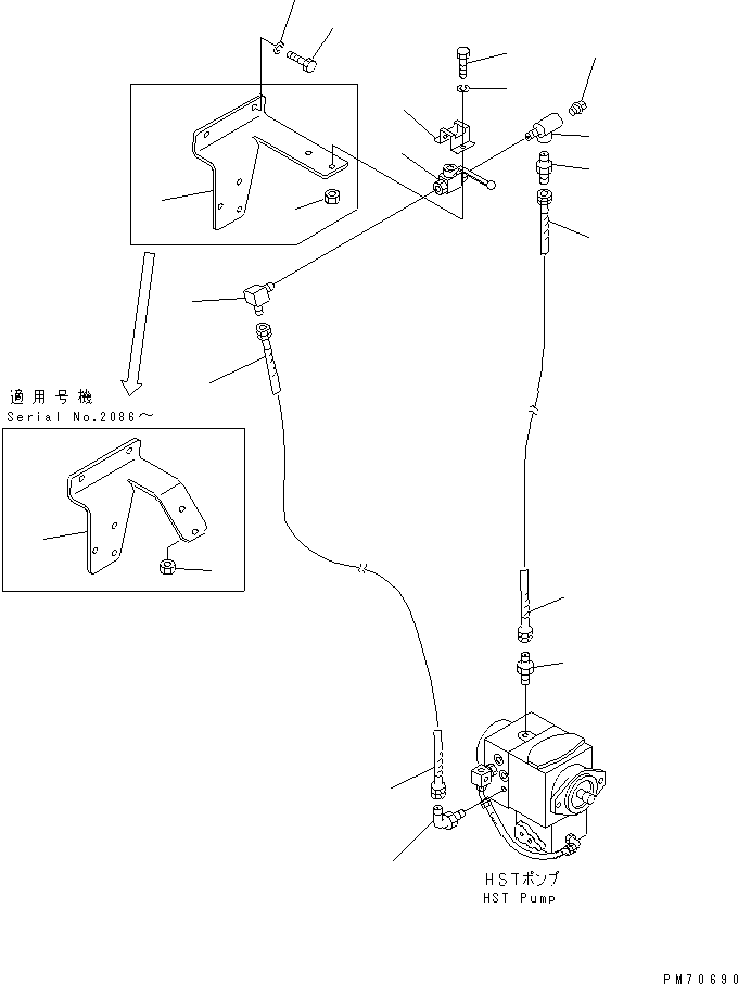 Rollers Komatsu / JW30-2 S/N 2001-UP(jw30-2r) / HYDRAULIC PIPING (BYPASS VALVE LINE)(150240 : 6631)