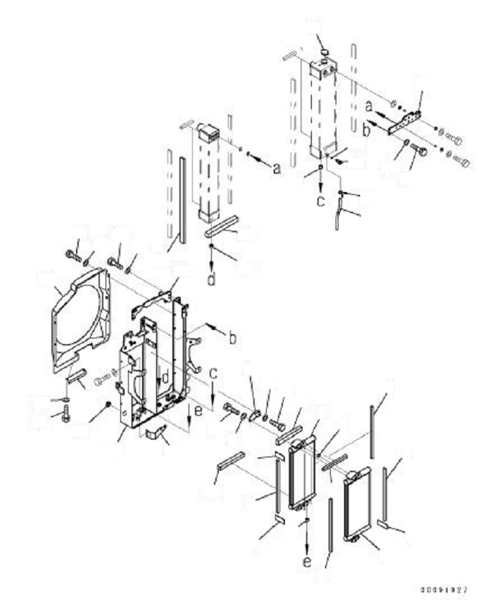 Komatsu parts book diagram for PC70-8 S/N DBBT0001~-up: COOLING (OIL COOLER)