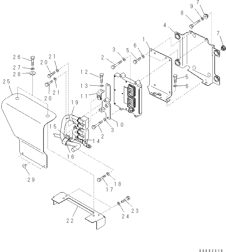 Komatsu parts book diagram for PC70-8 S/N DBBT0001~-up: ELECTRICAL (BRACKET AND COVER)(#10011-10406)