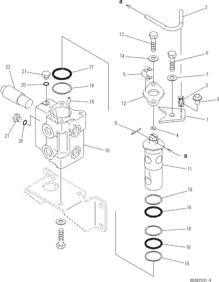 Komatsu parts book diagram for PC70-8 S/N DBBT0001~-up: ATTACHMENT PIPING (DIRECTIONAL VALVE) (1/2)