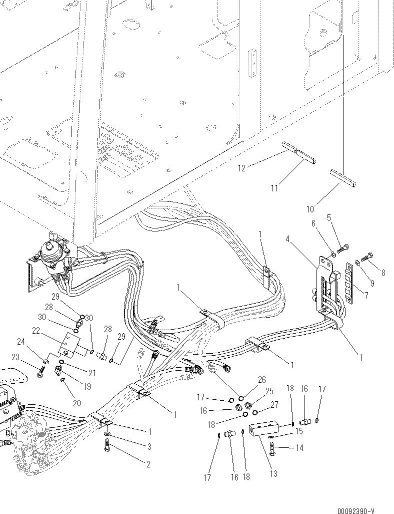 Komatsu parts book diagram for PC70-8 S/N DBBT0001~-up: OPERATOR'S CAB (FLOOR) (T-BLOCK AND P-BLOCK)