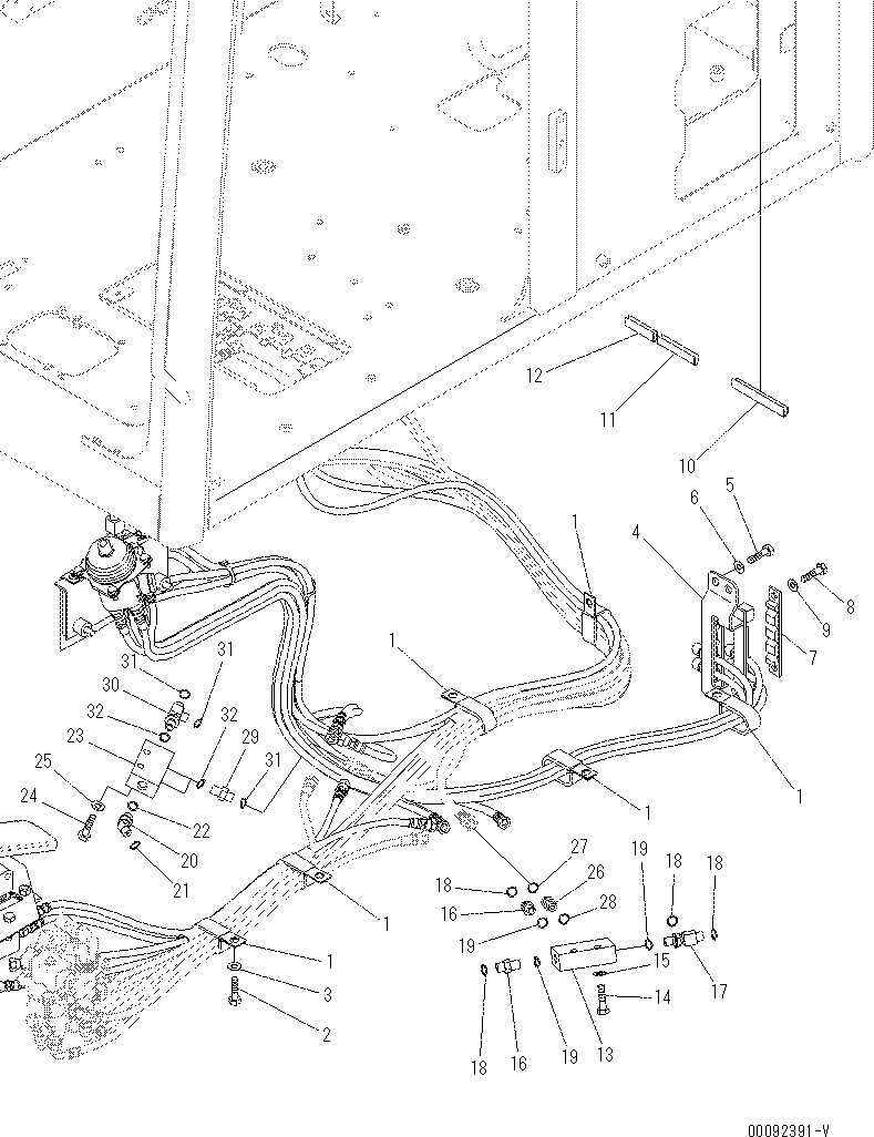 Komatsu parts book diagram for PC70-8 S/N DBBT0001~-up: OPERATOR'S CAB (FLOOR) (T-BLOCK AND P-BLOCK) (BLADE SPEC.)