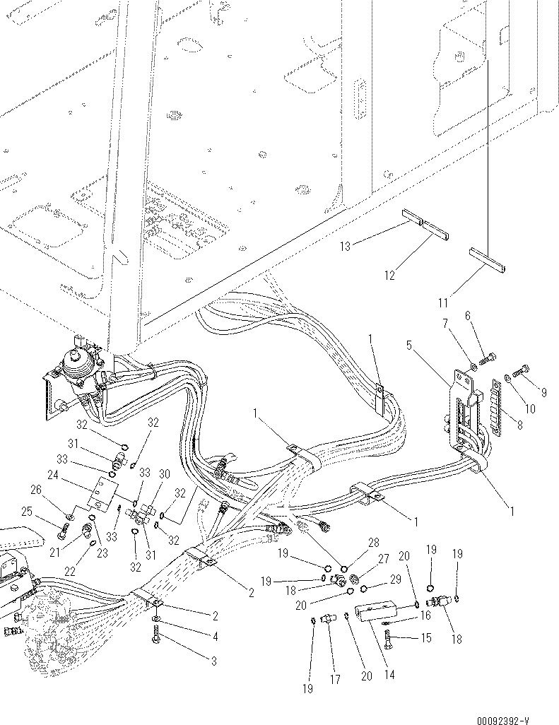 Komatsu parts book diagram for PC70-8 S/N DBBT0001~-up: OPERATOR'S CAB (FLOOR) (T-BLOCK AND P-BLOCK) (BLADE SPEC.) (PROVISION FOR 1-ACTUATOR PIPING)