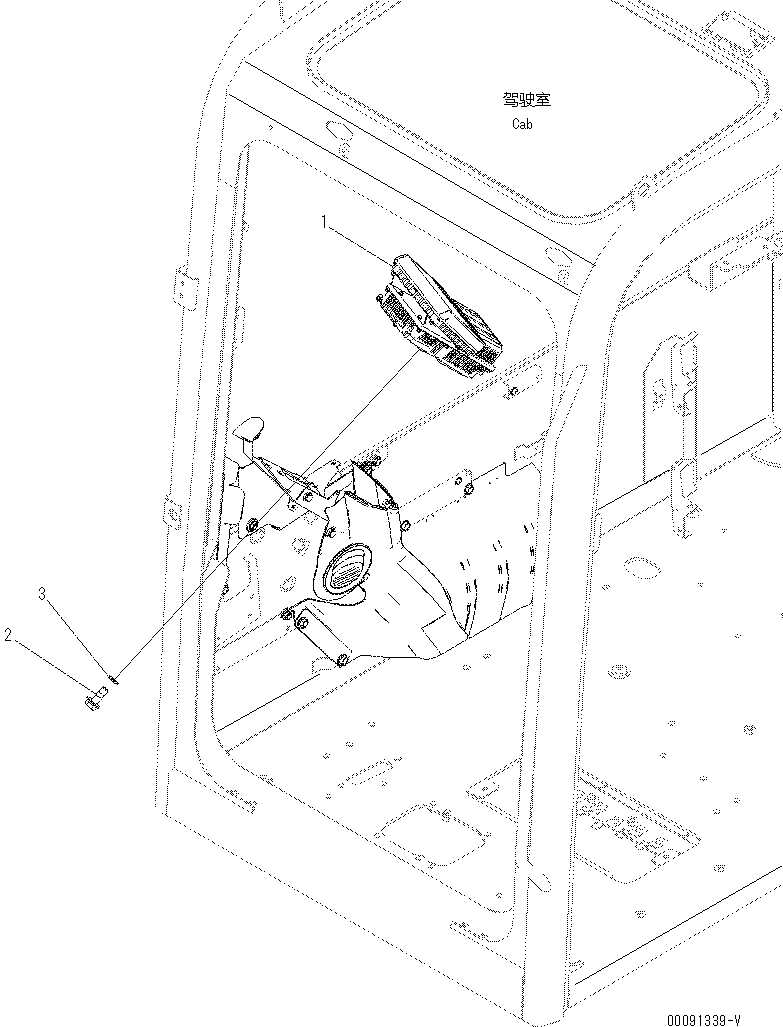 Komatsu parts book diagram for PC70-8 S/N DBBT0001~-up: OPERATOR'S CAB (MONITOR PANEL)