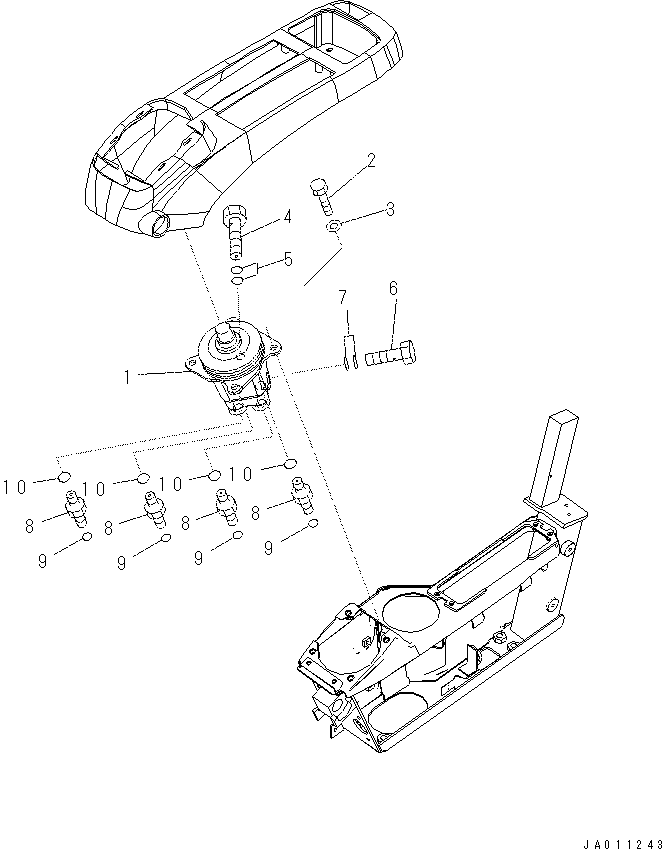 Komatsu parts book diagram for PC70-8 S/N DBBT0001~-up: OPERATOR'S CAB (FLOOR) (P.P.C. VALVE,  L.H.)