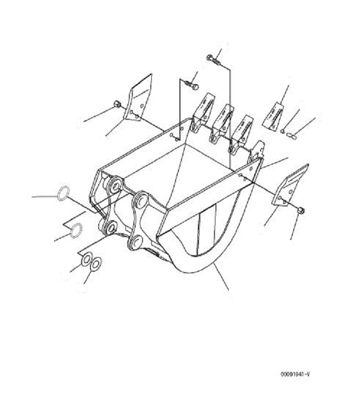 Komatsu parts book diagram for PC70-8 S/N DBBT0001~-up: BUCKET 0.37M3 800MM (STRENGTH TYPE)