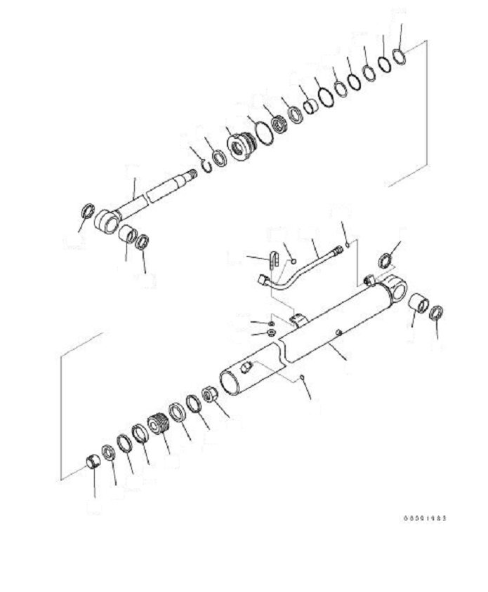 Komatsu parts book diagram for PC70-8 S/N DBBT0001~-up: BOOM CYLINDER (INNER PARTS)