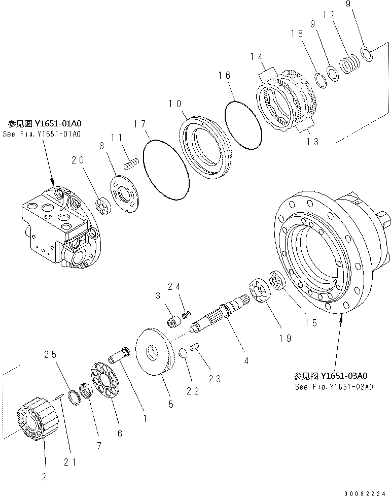 Komatsu parts book diagram for PC70-8 S/N DBBT0001~-up: TRAVEL M0TOR (2/3)