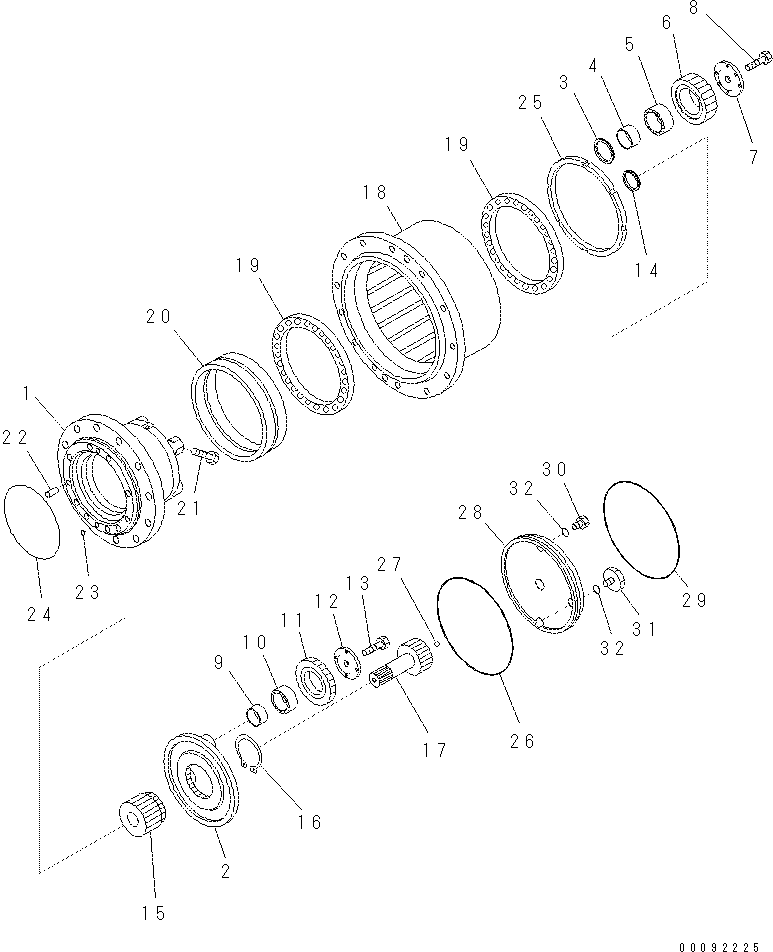 Komatsu parts book diagram for PC70-8 S/N DBBT0001~-up: TRAVEL M0TOR (3/3)