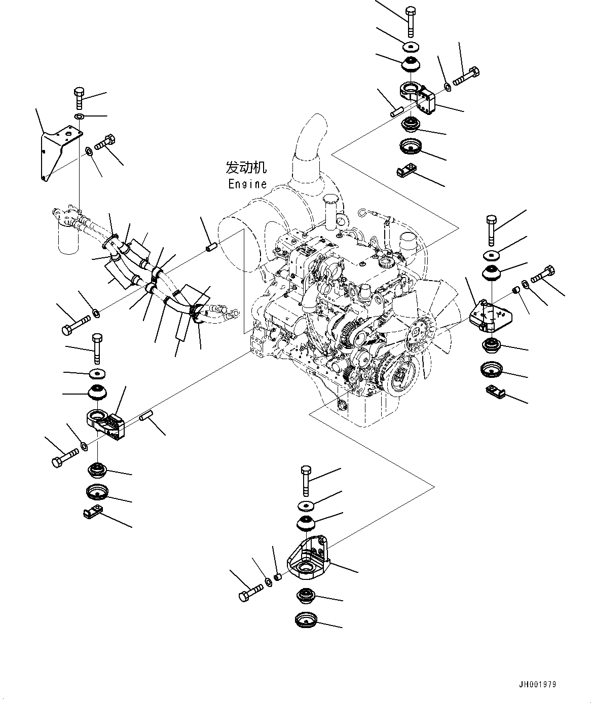 Excavators Komatsu / PC160LC-8 S/N DBBY0001-up(kc_eb034) / ENGINE MOUNTING(|B00013 : |B00013)