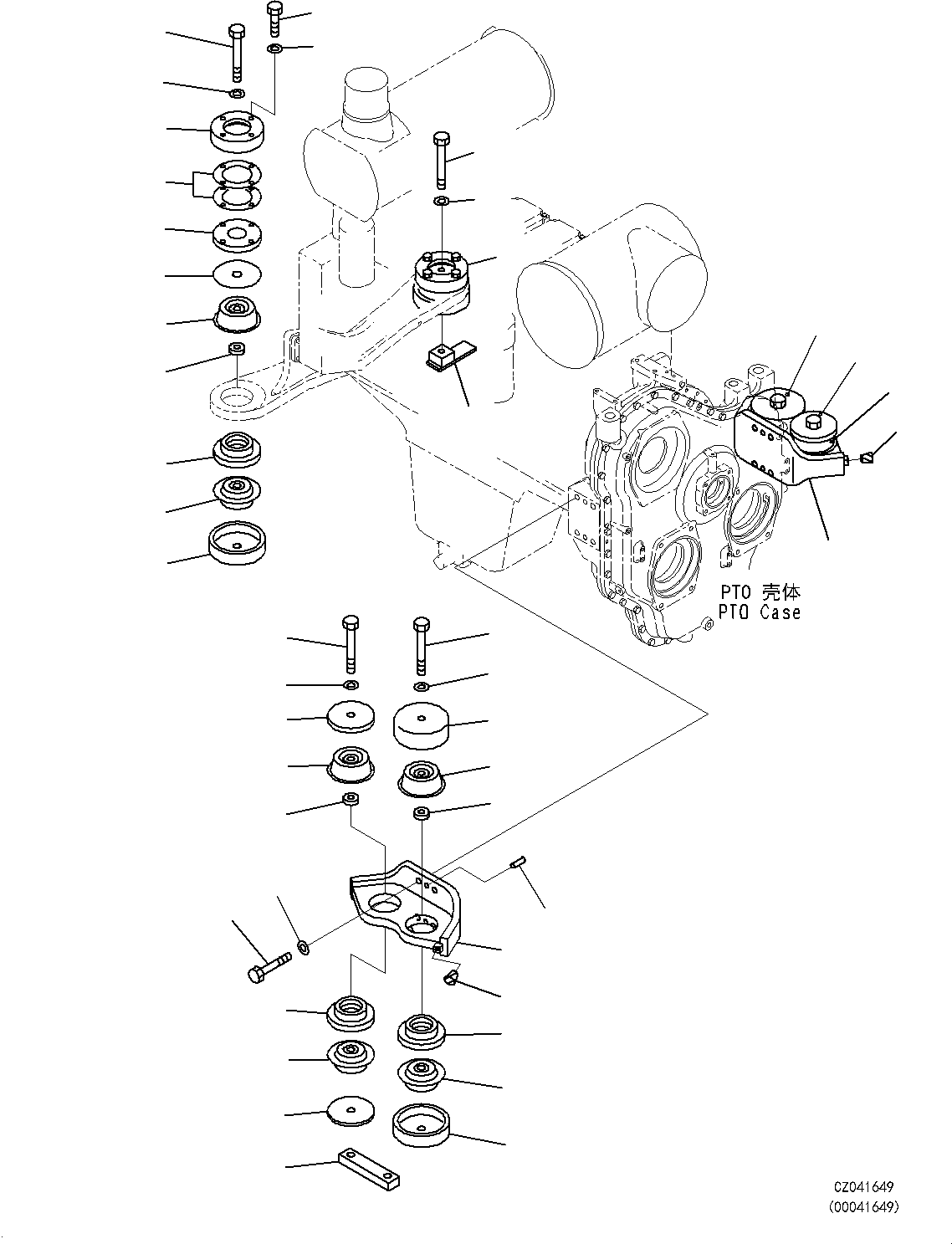 Excavators Komatsu / PC850-8E0 S/N DZCB0002-up(kc_eb037) / ENGINE MOUNTING (BRACKET AND CUSHION)(|B00003 : |B00003)