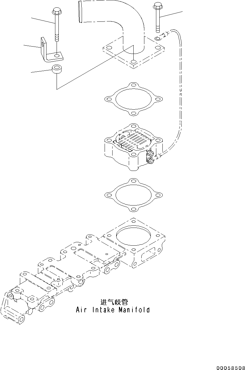Engines Komatsu / SAA4D95LE-5R S/N 554649-up(kc_ee033) / AIR INTAKE CONNECTOR MOUNTING(|A00008 : |A00008)