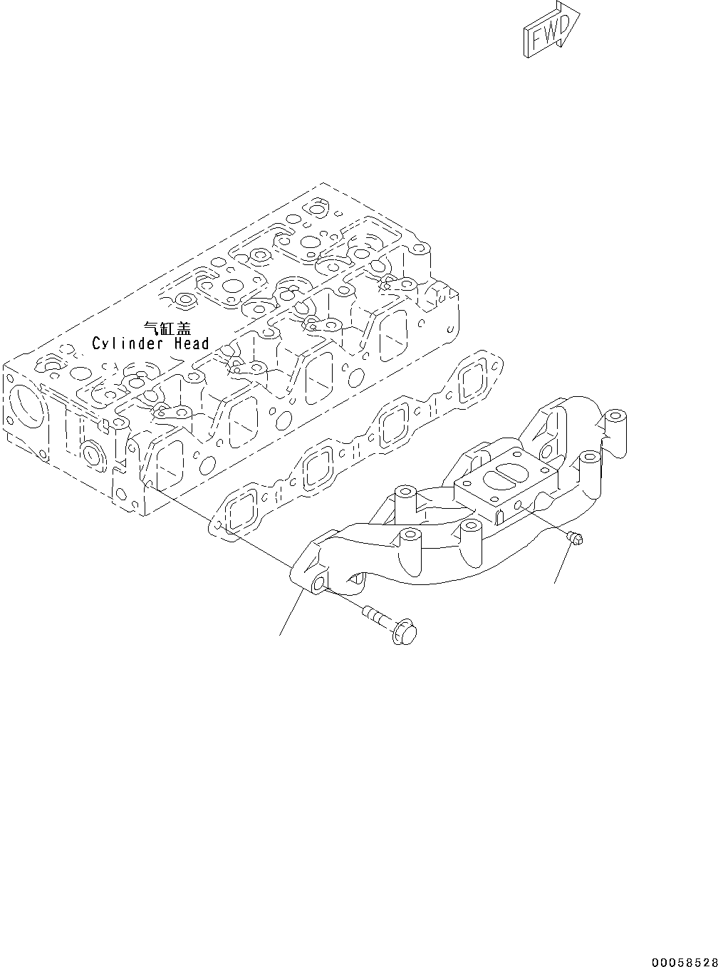Engines Komatsu / SAA4D95LE-5R S/N 554649-up(kc_ee033) / EXHAUST MANIFOLD(|A00013 : |A00013)