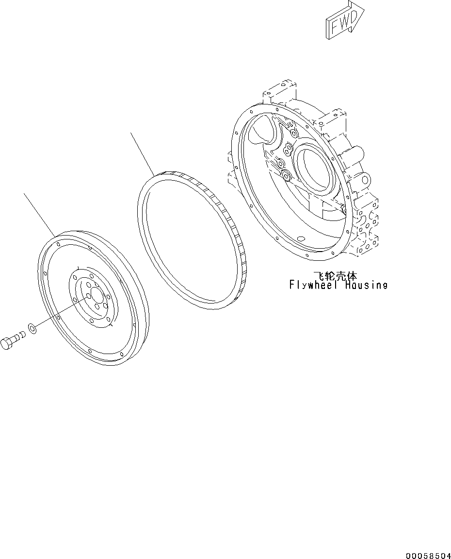 Engines Komatsu / SAA4D95LE-5R S/N 554649-up(kc_ee033) / FLYWHEEL(|B00027 : |B00027)