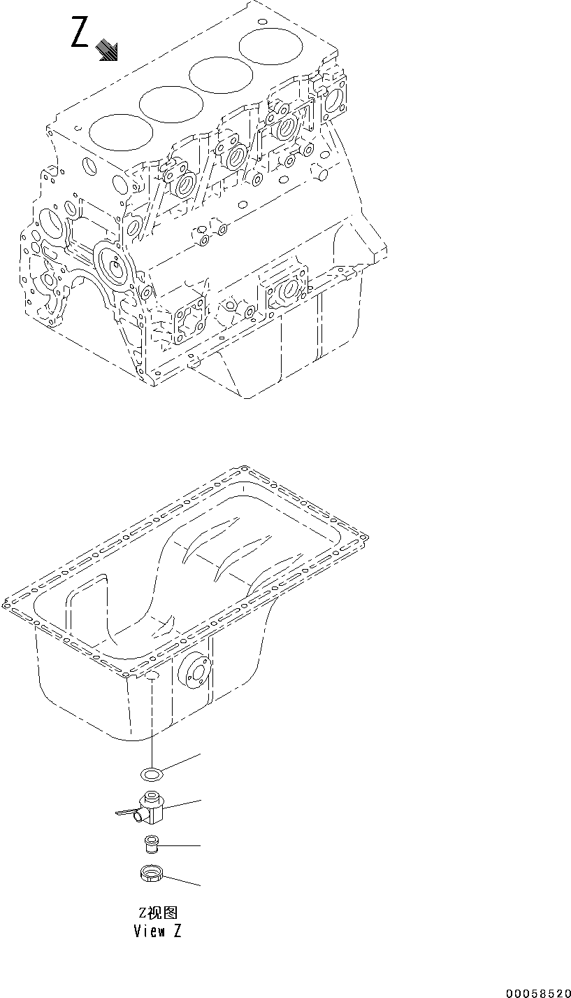Engines Komatsu / SAA4D95LE-5R S/N 554649-up(kc_ee033) / ENGINE OIL PAN DRAIN(|B00030 : |B00030)