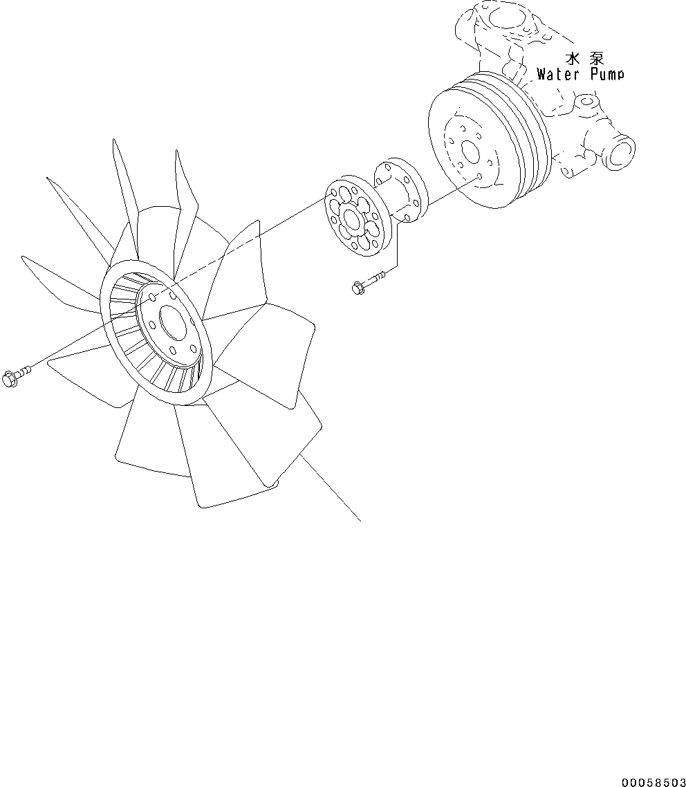 Engines Komatsu / SAA4D95LE-5R S/N 554649-up(kc_ee033) / COOLING FAN(|E00054 : |E00054)