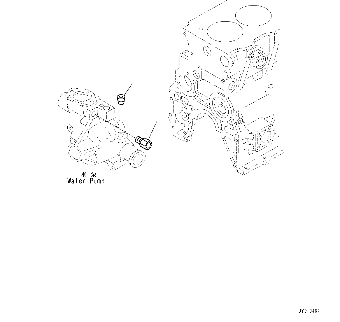 Engines Komatsu / SAA4D95LE-5R S/N 554649-up(kc_ee033) / WATER PUMP (ADAPTER)(|E00058 : |E00058)