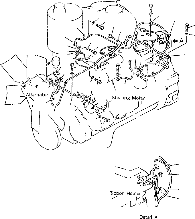 Bulldozers Komatsu / D85E-SS-2 SERIAL NUMBERS:J11264(ki0002c) / ENGINE WIRING(|000003 : |B0500AS)