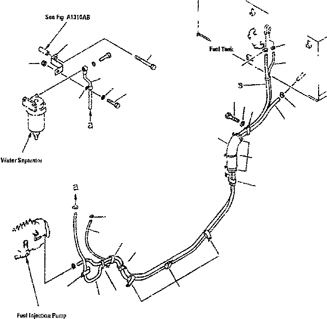 Bulldozers Komatsu / D85E-SS-2 SERIAL NUMBERS:J11264(ki0002c) / FUEL LINE (FOR WATER SEPARATOR)(|000010 : |D0200AH)