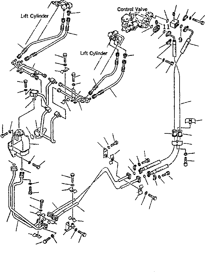 Bulldozers Komatsu / D85E-SS-2 SERIAL NUMBERS:J11264(ki0002c) / LIFT CYLINDER LINE (SN:J10001-J10774)(|000076 : |H2210AS)