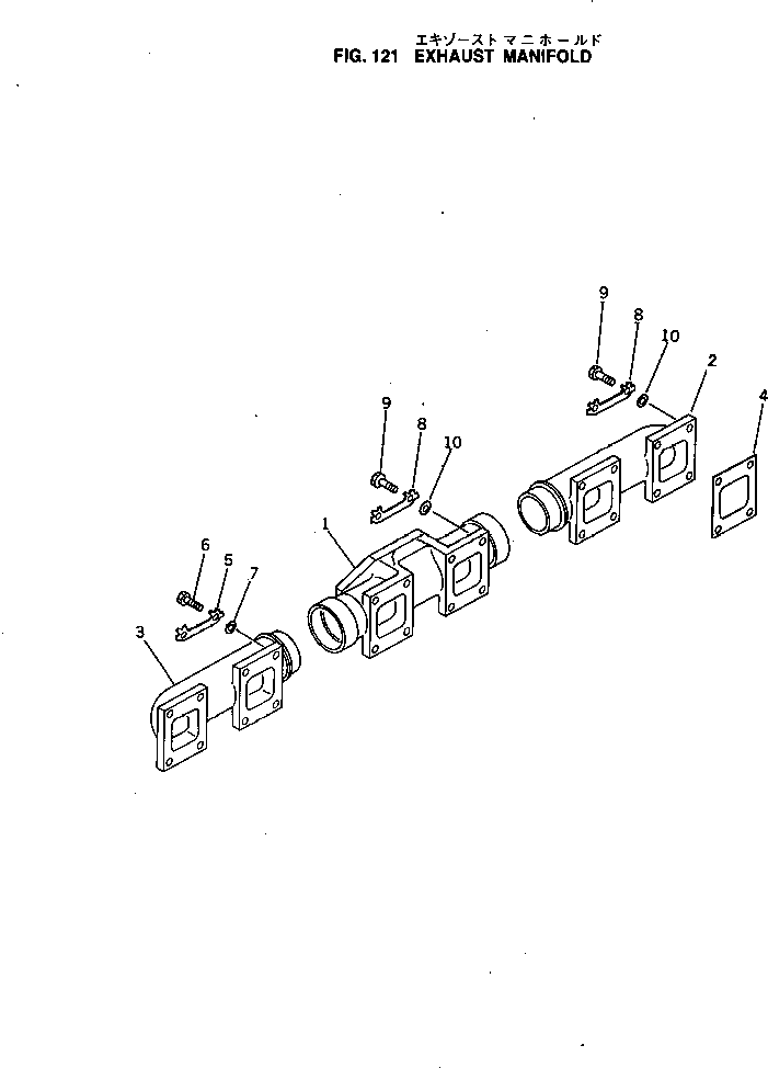 Komatsu parts book diagram for KT-1150-1A S/N 101153-UP: EXHAUST MANIFOLD
