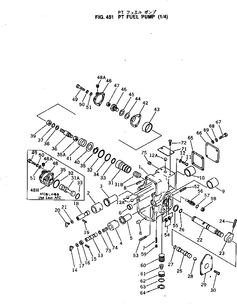 Engines Komatsu / KT-1150-1A S/N 101153-UP(kt-1151c) / PT FUEL PUMP (1/4) (INNER PARTS)(120040 : 451)