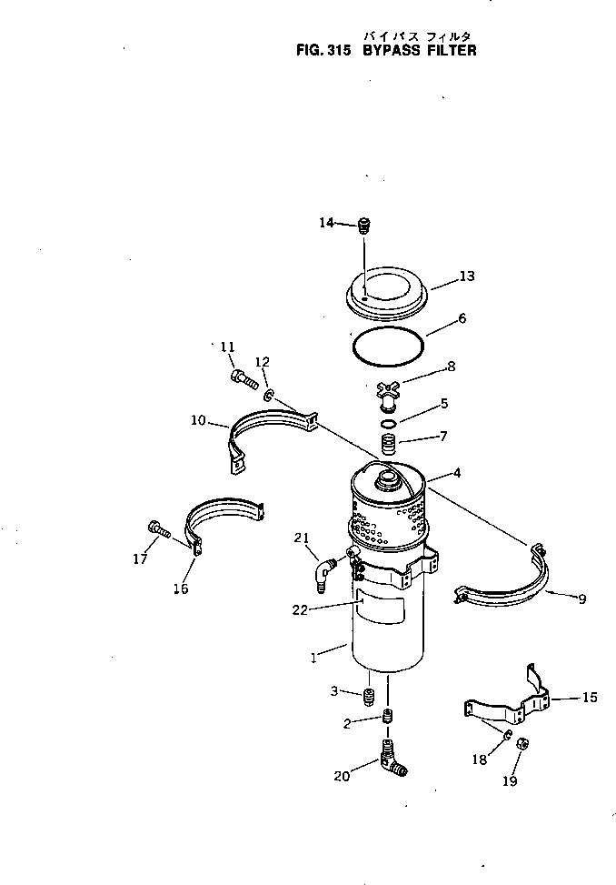 Engines Komatsu / KT-1150-1A S/N 101153-UP(kt-1153r) / BYPASS FILTER(090040 : 315)