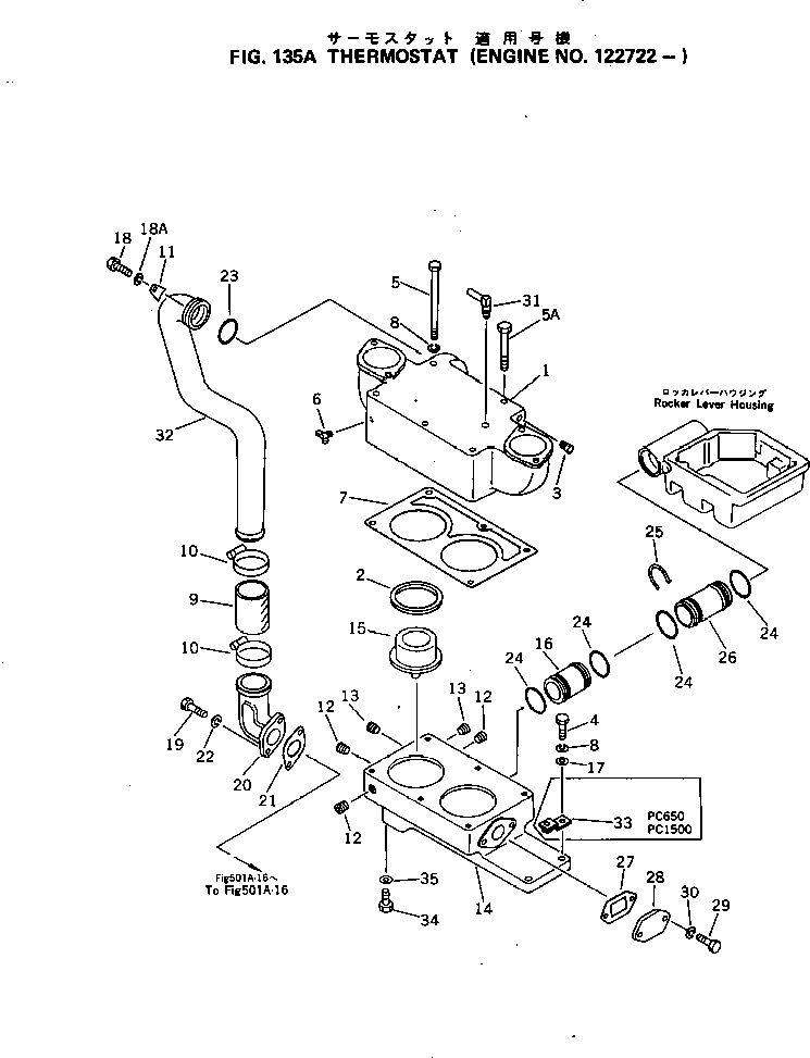 Engines Komatsu / KT-1150-1E S/N 117097-UP(kt-1154r) / THERMOSTAT(#122722-)(030070 : 135A)