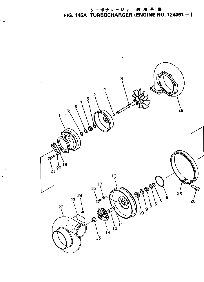 Engines Komatsu / KT-1150-1E S/N 117097-UP(kt-1154r) / TURBOCHARGER(#124061-)(030100 : 145A)